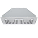 Awoco RH-BQ 11-3/4"D Built-in Insert Stainless Steel Range Hood for Wood Hoods, 4 Speeds, 6” Round Top Vent, 600CFM, LED Lights