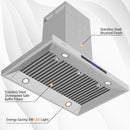 RH-WQ-36 Island Range Hood with Stainless Steel Brushed Finish