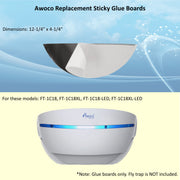 Awoco 5 Pcs of Type C Replacement Sticky Paper Glue Boards for FT-1C18 Wall Mount Sticky UV Fly Trap Lamp 12-1/4" x 4-1/4"