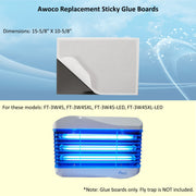 Awoco 5 Pcs of Type W Replacement Sticky Paper Glue Boards for FT-3W45 Wall Mount Sticky UV Fly Trap Lamp 15-5/8" x 10-5/8"
