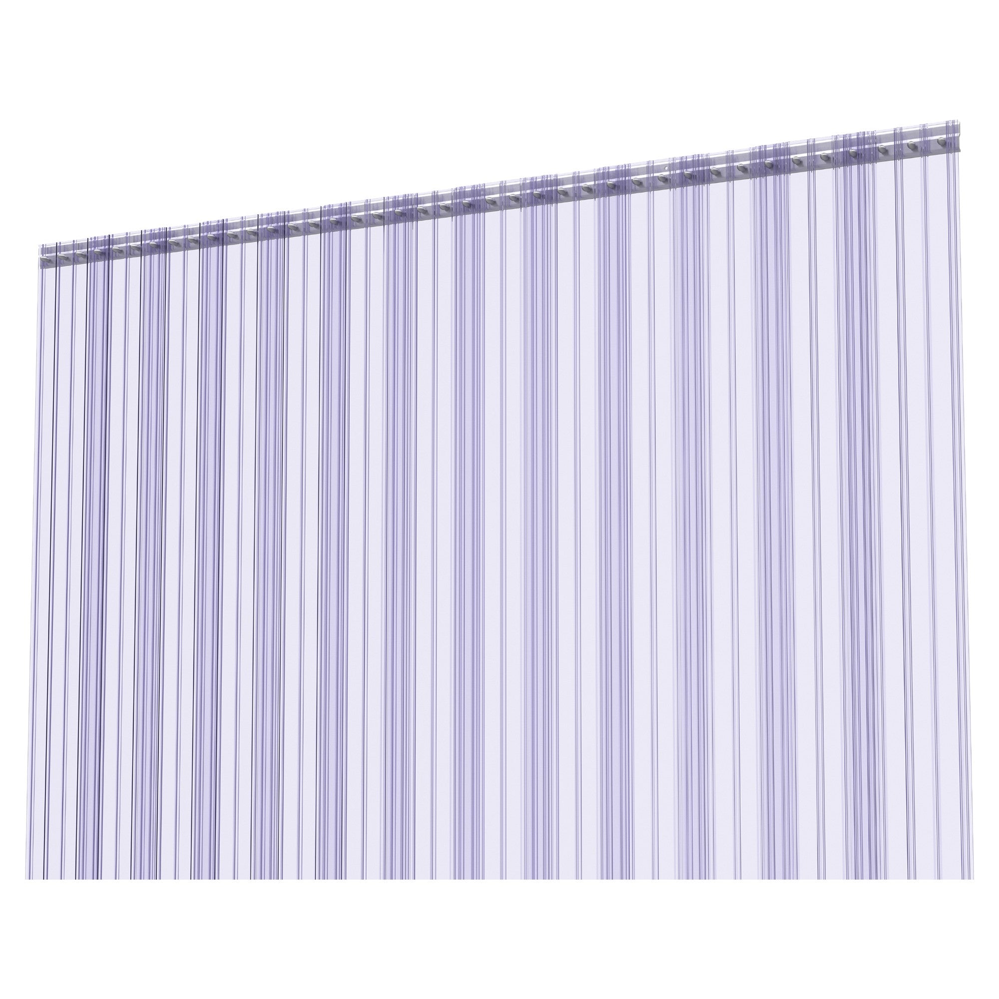 Aleco 0.198" Max Thick at Ribs, 0.08" Core Thick Cooler Strip Curtain Door Kit with Aluminum MaxBullet Mounting Hardware, 8" Ribbed Scratch-Resistant Vinyl Strip Curtain, Made in USA