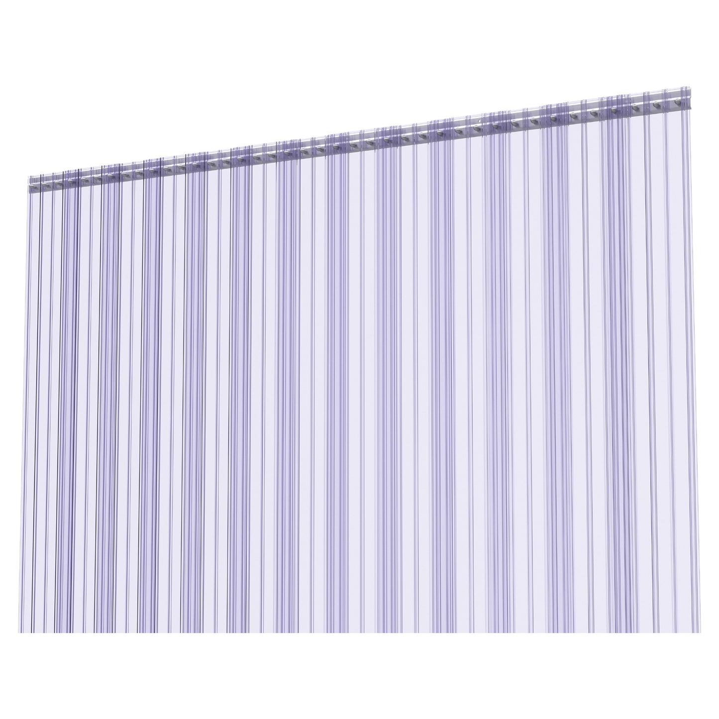 Aleco 0.198" Max Thick at Ribs, 0.08" Core Thick Cooler Strip Curtain Door Kit with Aluminum MaxBullet Mounting Hardware, 8" Ribbed Scratch-Resistant Vinyl Strip Curtain, Made in USA