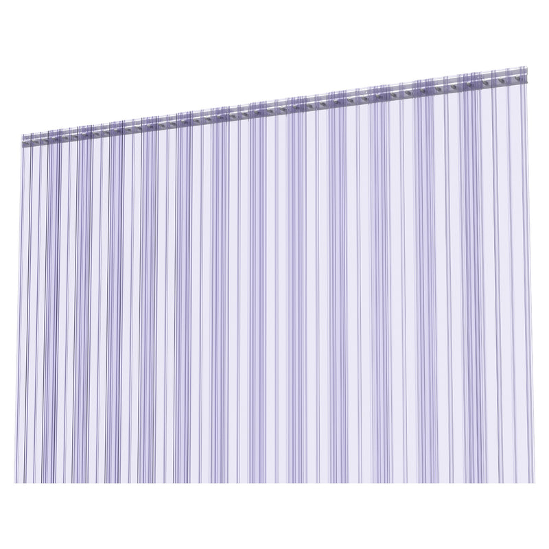 Aleco 0.198" Max Thick at Ribs, 0.08" Core Thick Cooler Strip Curtain Door Kit with Aluminum MaxBullet Mounting Hardware, 8" Ribbed Scratch-Resistant Vinyl Strip Curtain, Made in USA