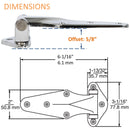 KASON 1070 Reversible Surfacemount Narrow Flange Hinge Chrome Finish for Restaurant Equipment