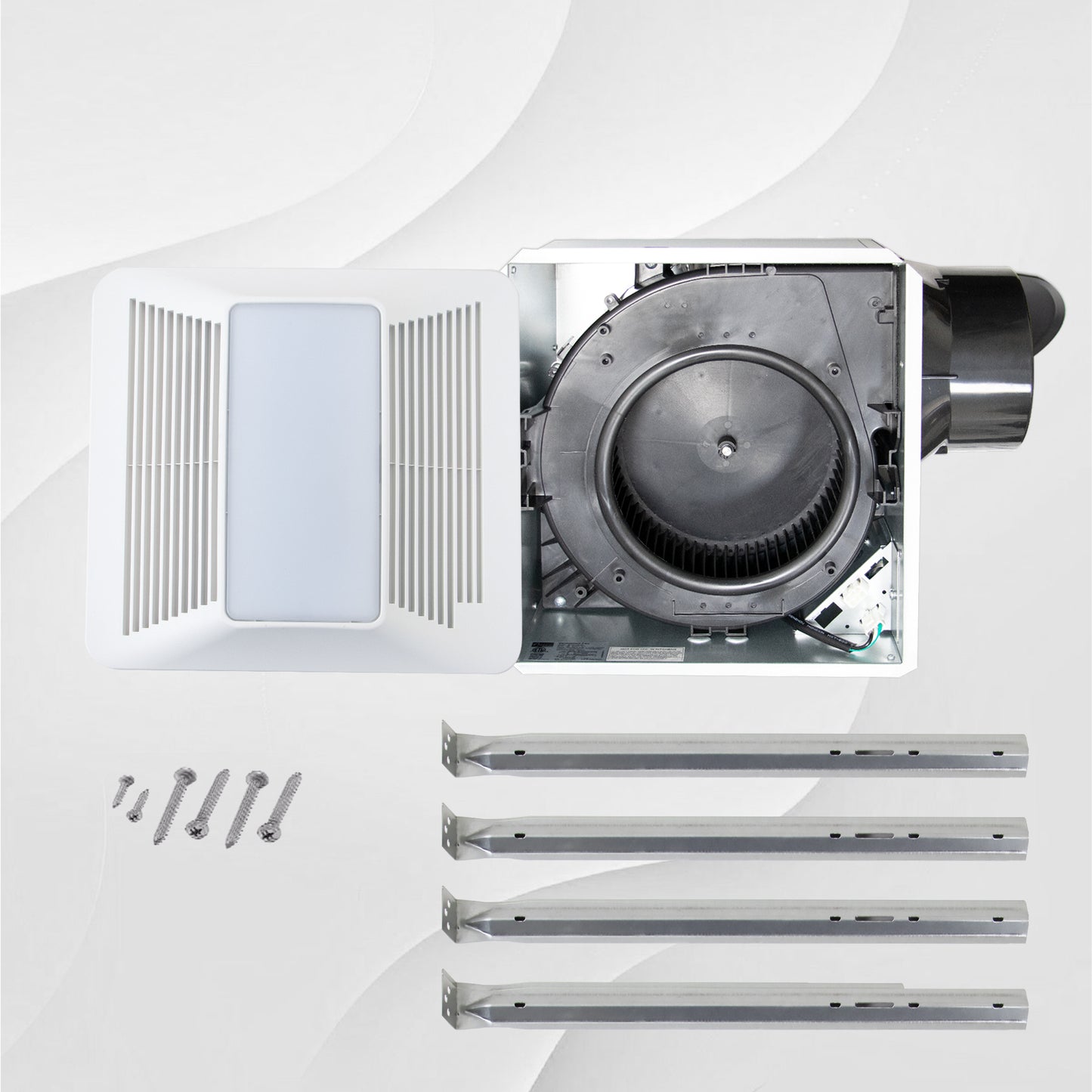 Awoco Bathroom Exhaust Fan with LED Light, Ultra-Quiet 0.9 Sone, Bathroom Ceiling Fan with duct size 6 Inch, ETL Certified Ventilation Fan