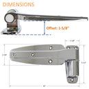 KASON 1245 Reversible Cam-Rise Walk-in Hinge Chrome Finish for Freezer/Cooler/Refrigerator