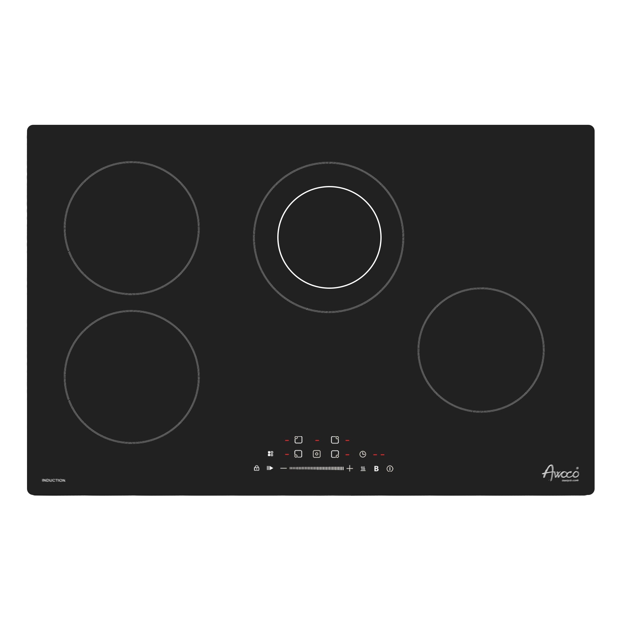 Awoco Ceramic Cooktop, Electric Stove with Burners with hard wire, 9 Power Levels Digital Timer Child Lock, Residual Heat Indicator, Automatic Shut-Off Easy Clean Touch Panel, 220-240V