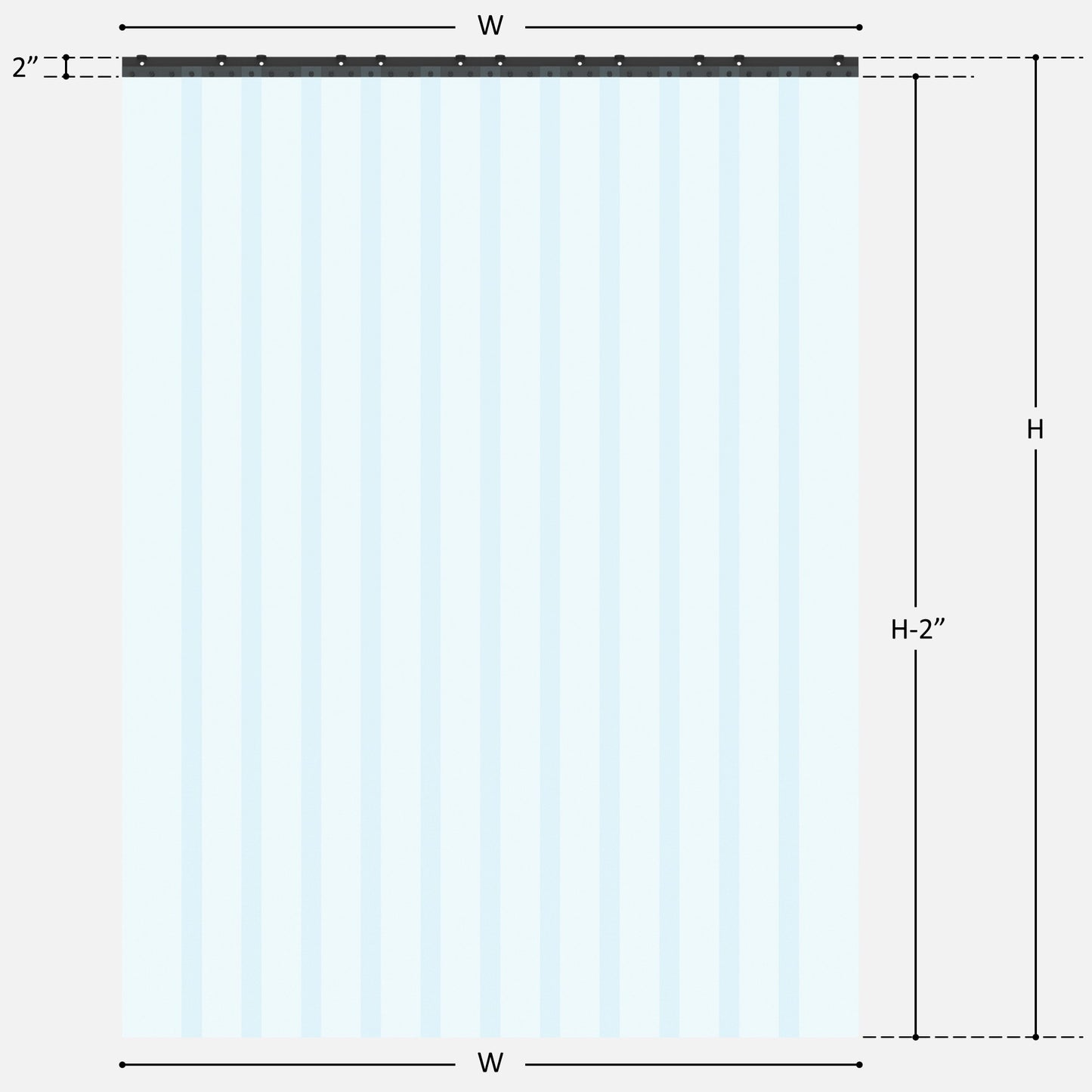 Freezer door strip curtain overlapping 8 inch strips - low temp PVC to minus 40F