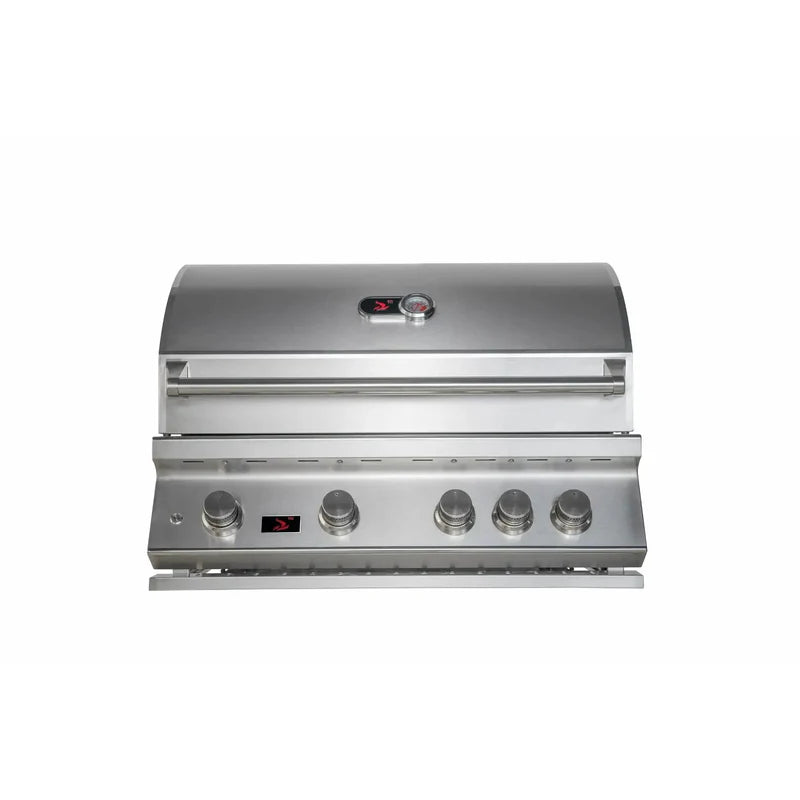 Whistler 34" 4-Burner Built-In Gas Grill with Rotisserie Kit and Cover
