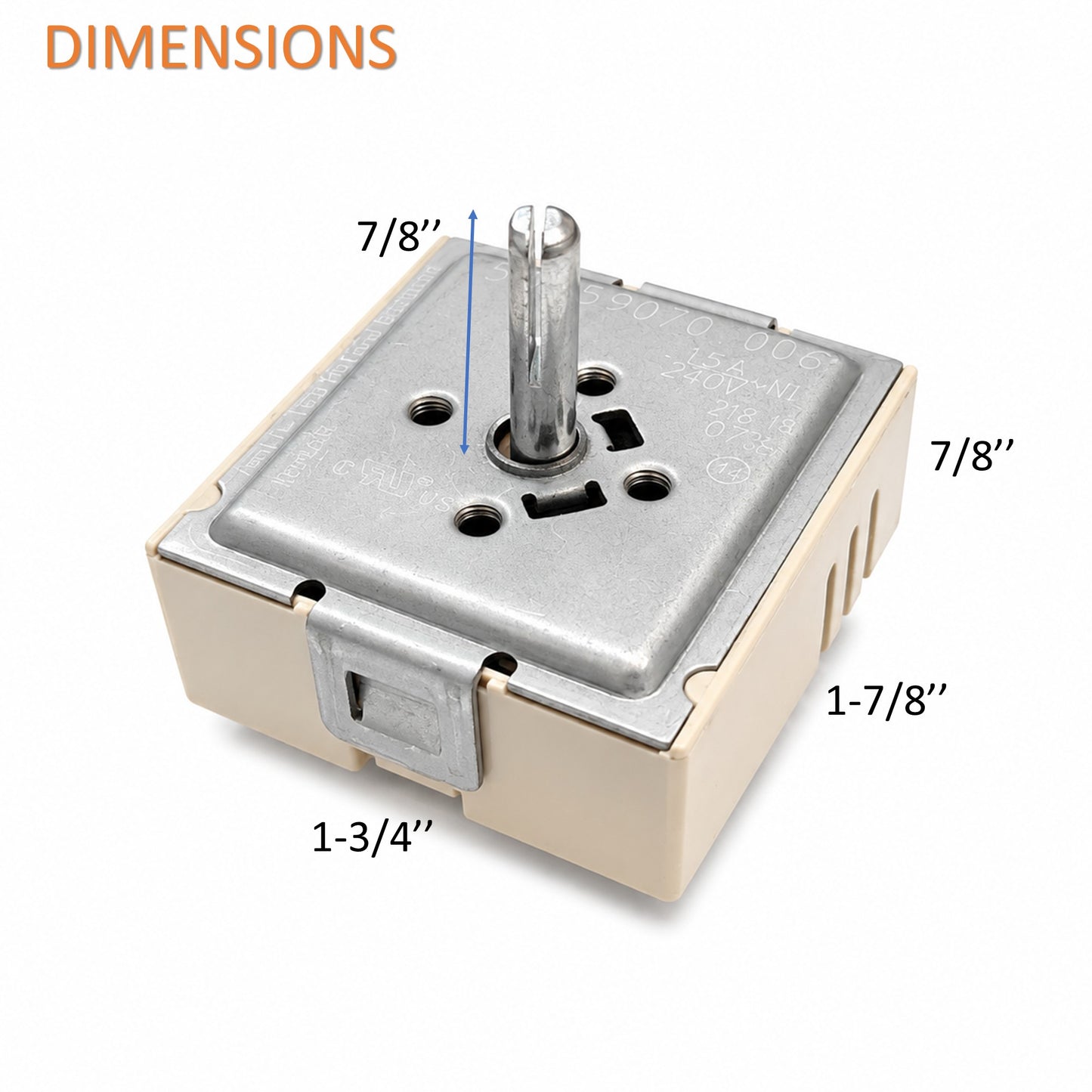 EGO 240V 50.59070.006 15A Infinite Heat Switch Replacement with Split D Shaft
