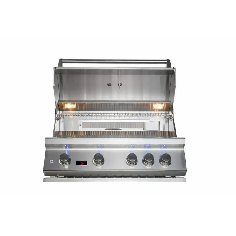 Whistler 34" 4-Burner Built-In Gas Grill with Rotisserie Kit and Cover