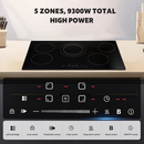 Awoco Ceramic Cooktop, Electric Stove with Burners with hard wire, 9 Power Levels Digital Timer Child Lock, Residual Heat Indicator, Automatic Shut-Off Easy Clean Touch Panel, 220-240V