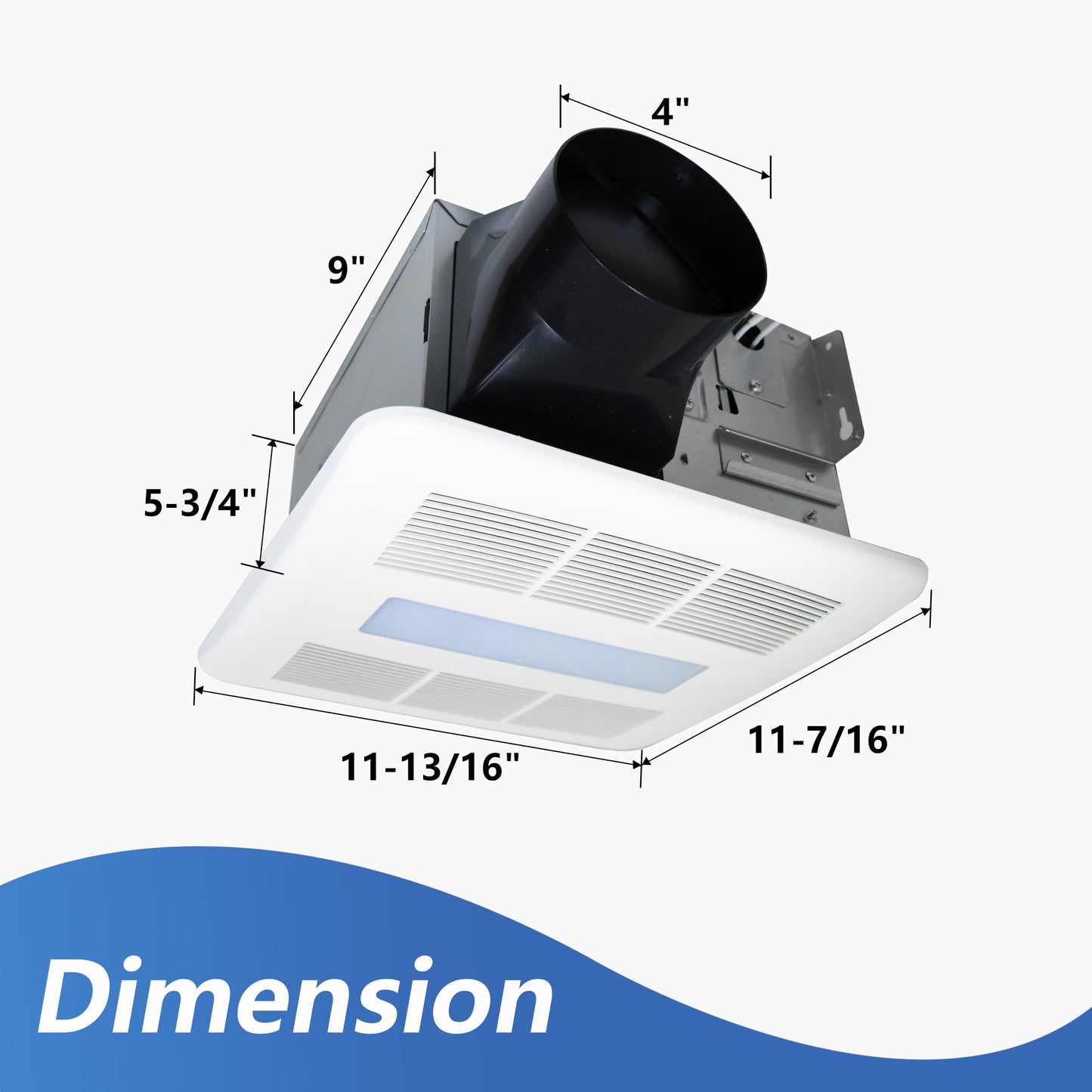 Awoco Bathroom Exhaust Fan with LED Light, Ultra-Quiet, Bathroom Ceiling Fan, Energy Star-Certified Ventilation Fan