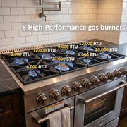 Awoco 48" 6.7 cu. ft. Stainless Steel Freestanding Gas Range