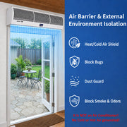 Awoco 36" Slimline Dual Speed Strong Quiet Wall-Mounted Air Curtain White