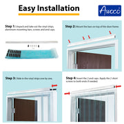 Awoco 51" x 84" Vinyl Strip Climate Control Curtain Kit, Slide-in Strips Perfect for Freezers, Coolers and Warehouse Doors NSF Approved Made in USA