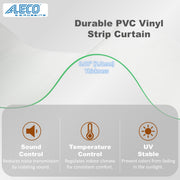 Aleco Clear-Flex Vinyl Strip 36"W x 84"H x 0.08" Thick with MaxBullet Aluminum Mounting Hareware, 8" Anti-Static Vinyl Strip Curtain Material, Smooth Clear for Clean Rooms and Assembly Areas