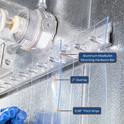 Aleco 40"W x 84"H Clear-Flex II Low-Temp Reinforced Freezer Strip Curtain Door Kit with Aluminum MaxBullet Mounting Hareware NSF/USDA  7 pcs 8" x 84" x 0.08" Vinyl Curtain Strips, -40°F Flexible