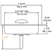 Kason 486C Wide Recessed Inside Release Handle, 1-1/4" Plunger Push Rod for Thick Door of Walk-in Coolers and Freezers