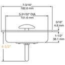 Kason 486C Wide Recessed Inside Release Handle, 1-1/4" Plunger Push Rod for Thick Door of Walk-in Coolers and Freezers