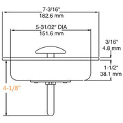 Kason 486D Wide Recessed Inside Release Handle, 1-3/4" Plunger Push Rod for Thick Door of Walk-in Coolers and Freezers