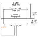 Kason 486D Wide Recessed Inside Release Handle, 1-3/4" Plunger Push Rod for Thick Door of Walk-in Coolers and Freezers