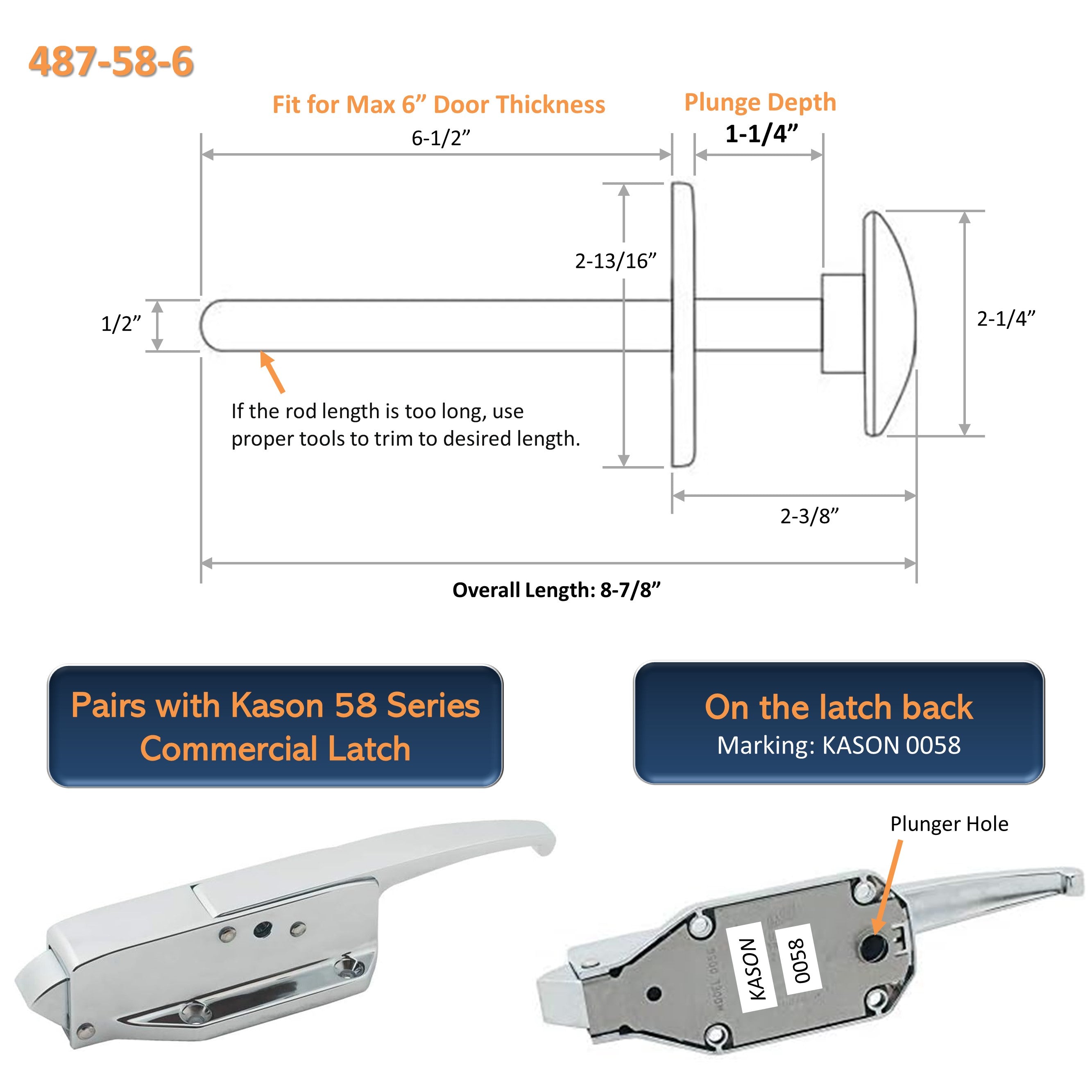 thumbnail image 2 of Kason (KASOA) Pull Handle Brushed Chrome W 2 of 13