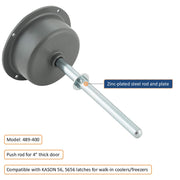 Kason 489A Narrow Recessed Inside Release Handle, 1-11/16" Plunger Push Rod for Thick Door of Walk-in Coolers and Freezers