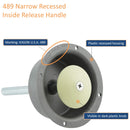 Kason 489C Narrow Recessed Inside Release Handle, 1" Plunger Push Rod for Thick Door of Walk-in Coolers and Freezers