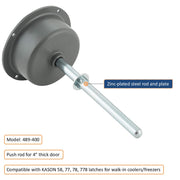 Kason 489C Narrow Recessed Inside Release Handle, 1" Plunger Push Rod for Thick Door of Walk-in Coolers and Freezers