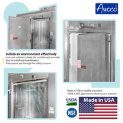 Awoco 51" x 84" Vinyl Strip Climate Control Curtain Kit, Slide-in Strips Perfect for Freezers, Coolers and Warehouse Doors NSF Approved Made in USA