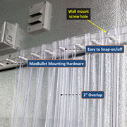 Aleco 0.198" Max Thick at Ribs, 0.08" Core Thick Cooler Strip Curtain Door Kit with Aluminum MaxBullet Mounting Hardware, 8" Ribbed Scratch-Resistant Vinyl Strip Curtain, Made in USA