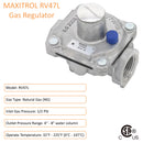 Maxitrol RV47L Natural Gas Pressure Regulator, 1/2" FPT Thread, 13/16" In and Out Opening, 1/2 PSIG In, 4" - 8" WC Out