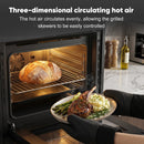 Awoco 24” Built-in Electric Oven, 2.37 Cu ft. Single Wall Oven with 11 Cooking Modes, 360° Rotating Rotisserie, 3440W, Touch Control, LCD Display, Timer, Stainless Steel Wall Oven for Kitchen