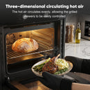 Awoco 24” Built-in Electric Oven, 2.37 Cu ft. Single Wall Oven with 9 Cooking Modes, 360° Rotating Rotisserie, 3440W, Mechanical Knobs Control, LCD Display, Timer, Stainless Steel Wall Oven for Kitchen