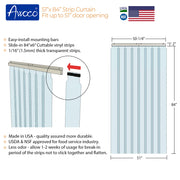 Awoco 51" x 84" Vinyl Strip Climate Control Curtain Kit, Slide-in Strips Perfect for Freezers, Coolers and Warehouse Doors NSF Approved Made in USA