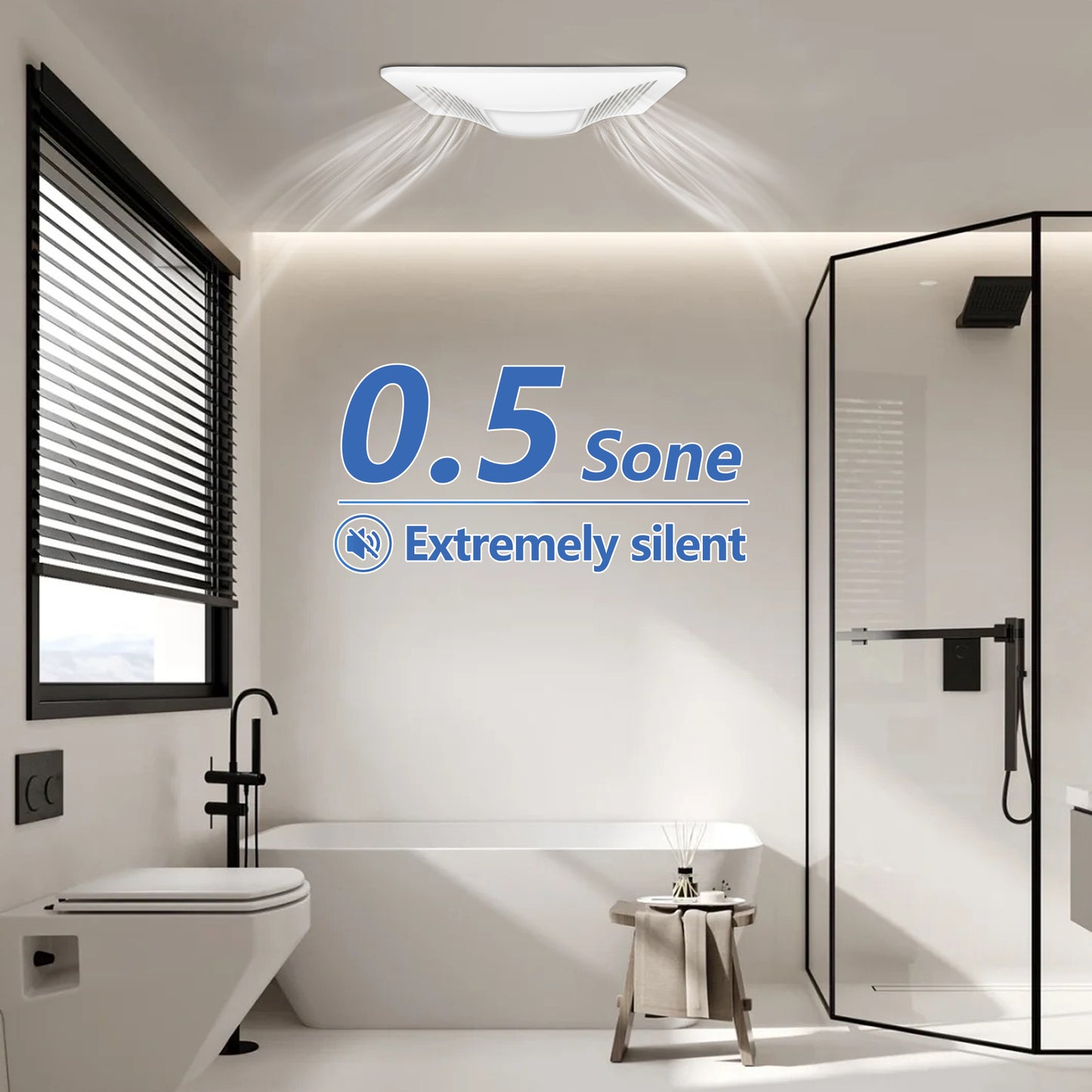 Awoco Bathroom Exhaust Fan with LED Light, Ultra-Quiet 0.9 Sone, Bathroom Ceiling Fan with duct size 6 Inch, ETL Certified Ventilation Fan