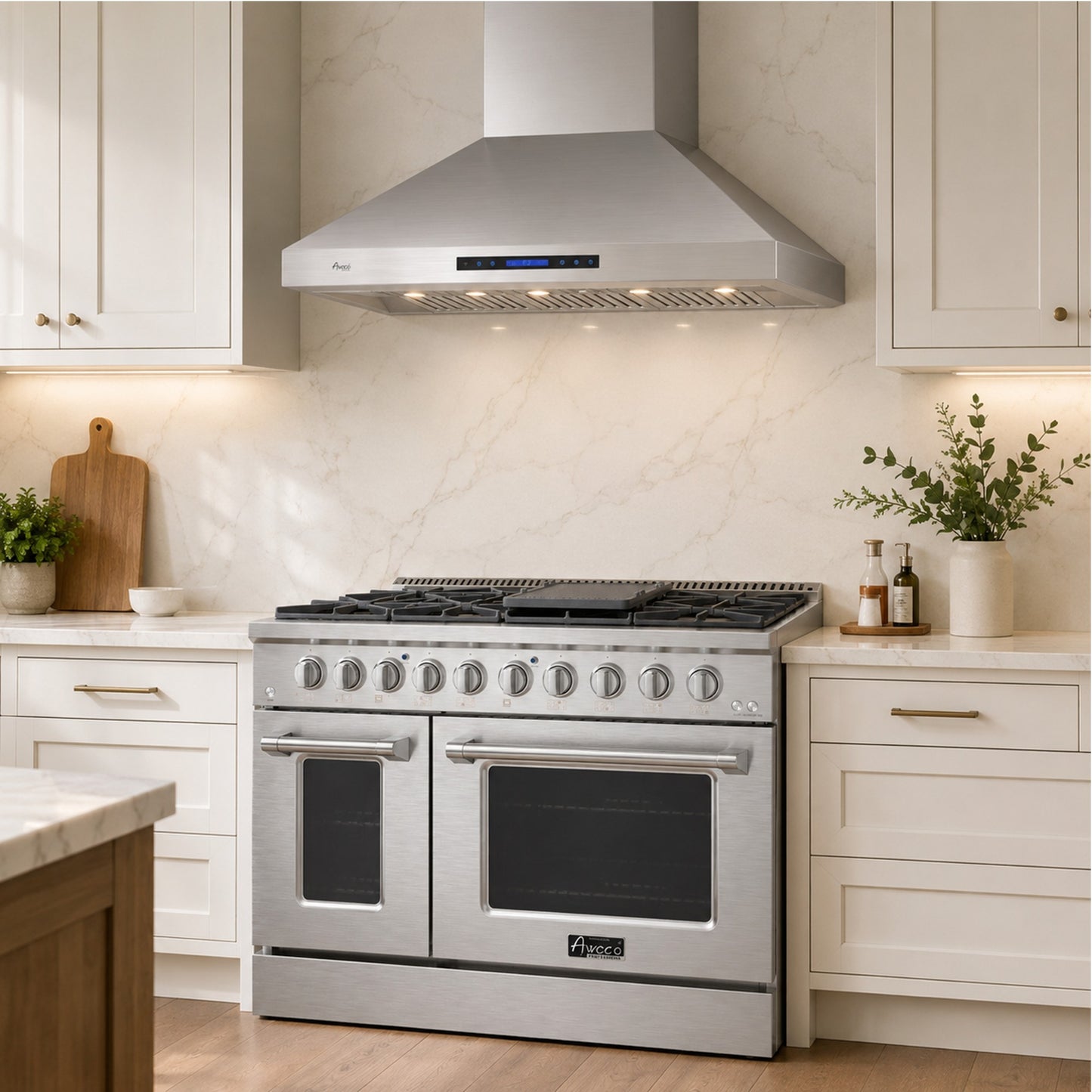 Awoco 48" 6.7 cu. ft. Stainless Steel Freestanding Gas Range