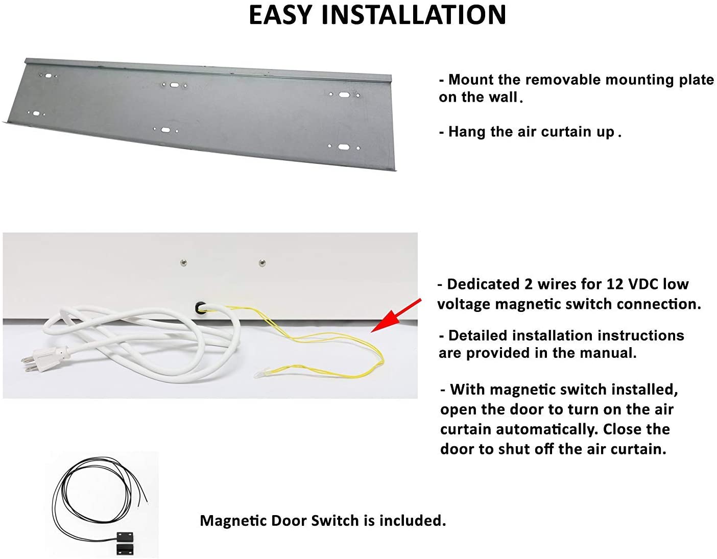 [Refurbished-A] Awoco FM1209-T 36" Slimline 2-Speed Commercial Air Curtain - CE Certified, 120V