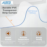 Freezer Door Strip Curtain Kit 36x84 - 8in x 0.08in - Aleco MaxBullet