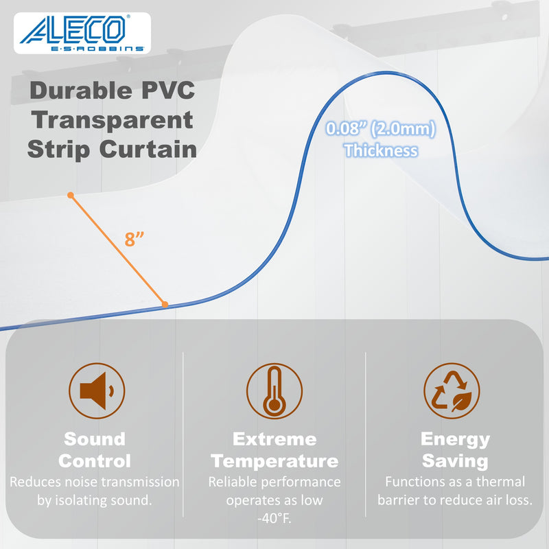 Freezer Door Strip Curtain Kit 36x84 - 8in x 0.08in - Aleco MaxBullet