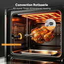 Awoco 24” Built-in Electric Oven, 2.37 Cu ft. Single Wall Oven with 9 Cooking Modes, 360° Rotating Rotisserie, 3440W, Mechanical Knobs Control, LCD Display, Timer, Stainless Steel Wall Oven for Kitchen