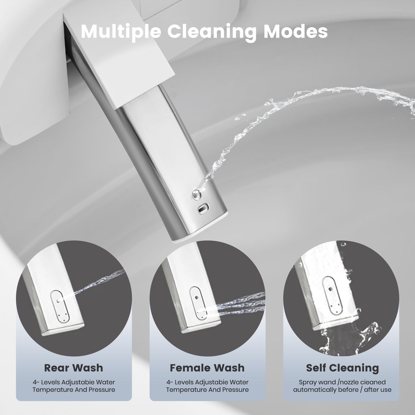 Awoco Smart Toilet with Bidet, One Piece Bidet Toilet with Heated Seat, Auto Open & Close Lid, Foot Sensor Flush, Warm Water Wash & Dryer, Wireless Remote, LED Display (White)