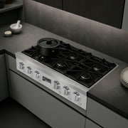 Awoco Professional 36” Stainless Steel NG / LPG Convertible Gas Rangetop with 6 Sealed Burners