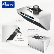 [Refurbished-B+] 30" Under Cabinet 800 CFM Range Hood Side-Draft Design with 6" Vent | 4 Speeds, Voice, Gesture, Touch & Remote Smart Control, Dimmable LED Light Bars, ETL Certified, Stainless Steel