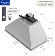 [Refurbished-B+] 36" Built-in Ducted, Ductless Convertible Range Hood with 6" Vent