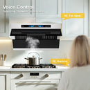 [Refurbished-B+] 30" Under Cabinet 800 CFM Range Hood Side-Draft Design with 6" Vent | 4 Speeds, Voice, Gesture, Touch & Remote Smart Control, Dimmable LED Light Bars, ETL Certified, Stainless Steel
