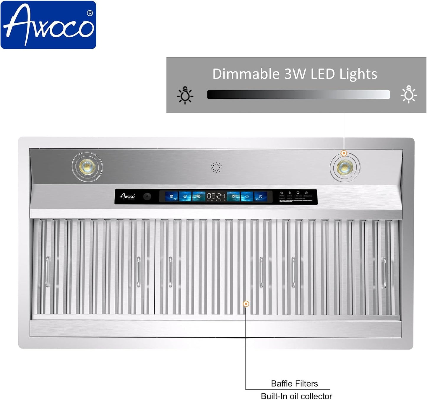 [Refurbished-B+] 36" Built-in Ducted, Ductless Convertible Range Hood with 6" Vent