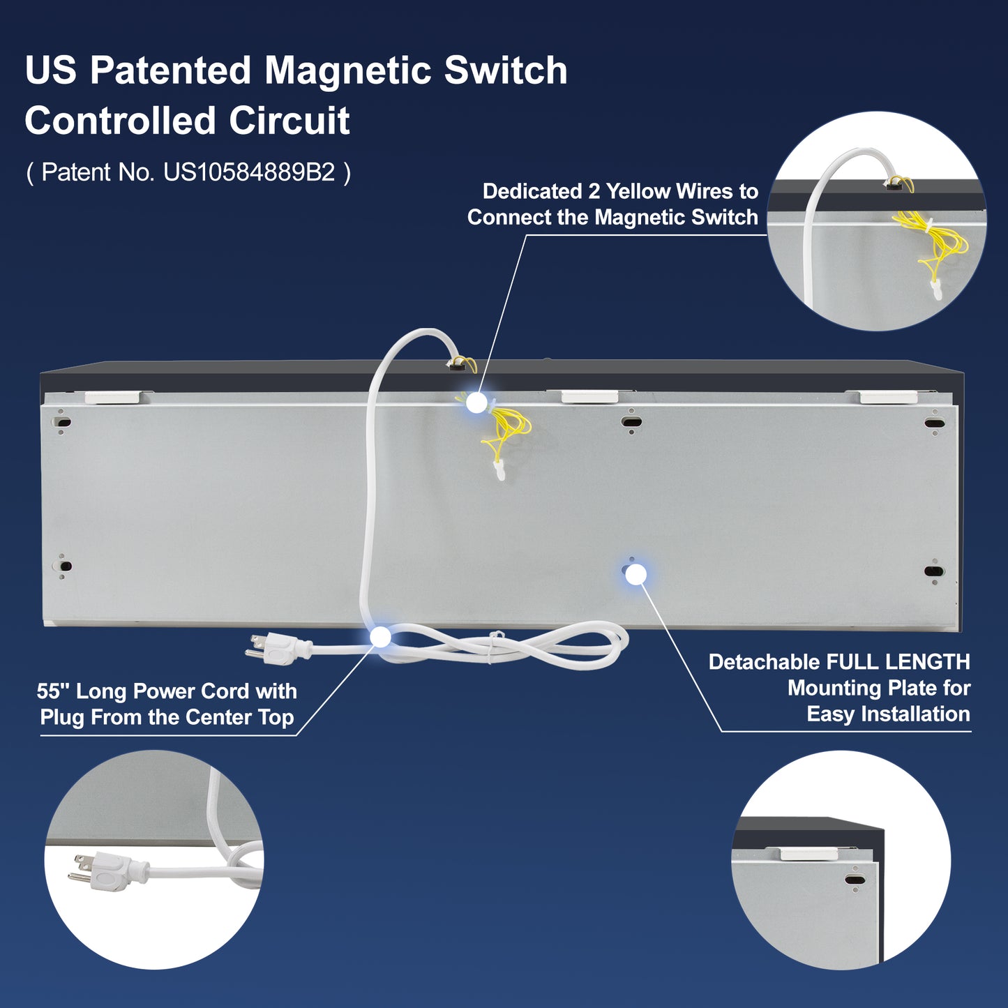 Awoco FM15-BLK Black Super Power 2 Speeds Indoor Air Curtain, UL Certified, 120V Unheated with an Easy-Install Magnetic Switch