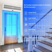 [Dent] Awoco FM1518SA1-CR 72" Super Power 2 Speeds 2350CFM Indoor Air Curtain | 120V Unheated, CE Certified, Magnetic Switch, Durable & Powerful Motor, Easy Installation, White